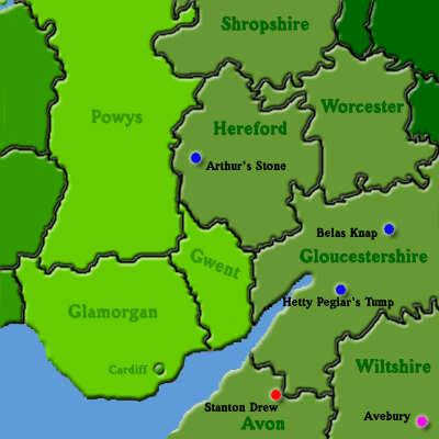 Map of South Wales and South West England