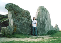 Burnsie in front of West Kennet Long Barrow